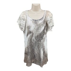 Keren Hart Fairy Tunic‎ Top Women Size M Y2K Coquette Soft Girl Lace Feather USA